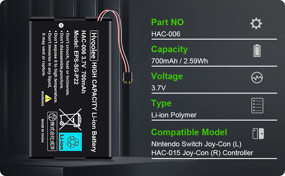 Batería de repuesto HAC-006 Nintendo Switch